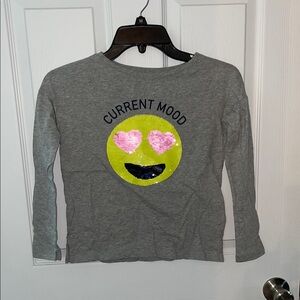 GAP Gray Long Sleeve Shirt with Emoji Design